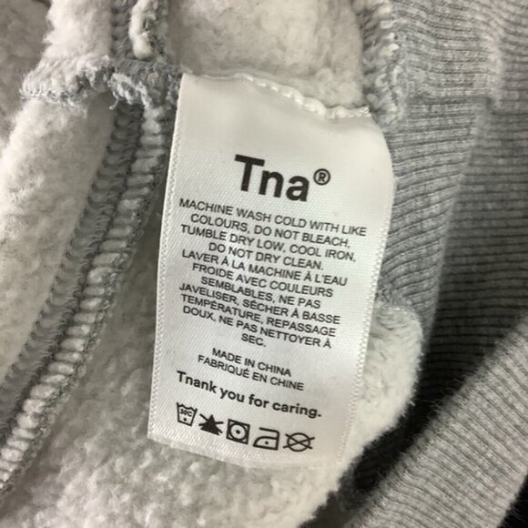 TNA PERKINS RELAXED CROPPED GRAY SWEATSHIRT XXS - Picture 11 of 11